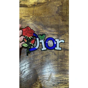 Gönülden Tasarım Güllü Kekebekli Ütü İle Yapışan Arma Dikiş Aplike 19 x 12 cm