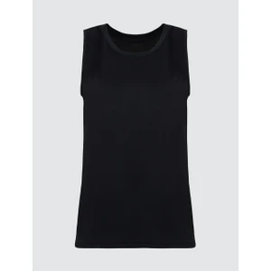 Jimmy Key Siyah U Yaka Kolsuz Basic Örme Atlet