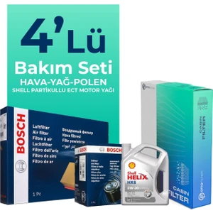 BOSCH Opel Corsa 1.4 Filtre Bakım Seti Shell Motor Yağlı (2014-2019) 4 Lü