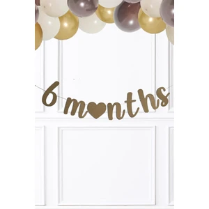 6 Months Banner Duvar Süsü Yarım Yaş , Altı Ay Parti Süsleri