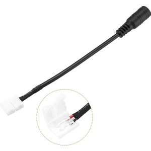 Dc Dişi Power Girişli 2 Pin 8 mm Şerit LED Lehimsiz Birleştirme Aparatı LED Konnektör Kiti Kablo