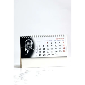 3 Adet 2025 Atatürk Masa Takvimi - 15 Yapraklı Piramit Takvim (14X20 Cm)