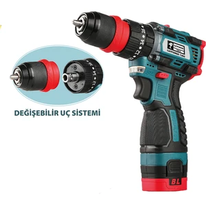 1360 Kömürsüz Akülü Vidalama 16V Li-Ion 2.0 Ah Değiştirilebilir Uç Sistemi ile