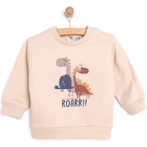 Basic Az Şardonlu Roarr Desenli Sweatshirt Erkek Bebek