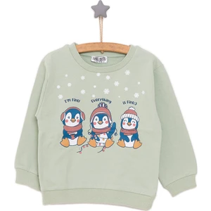 HelloBaby Basic Az Şardonlu Penguen Desenli Sweatshirt Kız Bebek