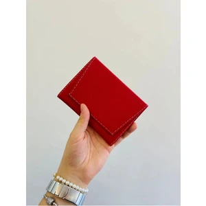 Efe Deri Efe  Deri  Kapaklı Kırmızı Dikişli Araç Ruhsat Kılıfı Kabı Oto Ruhsatlık Araba Ruhsat Koruyucu