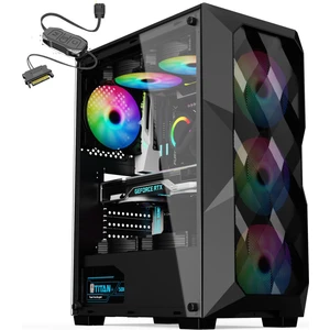 SNT B200 Mid Tower Atx Gaming 4 x Argb x Argb Fanlar ve Kontrolcü Masaüstü Bilgisayar Kasası (POWER YOK)