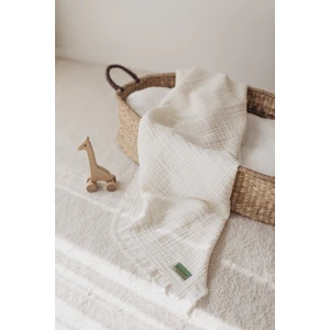 110X150CM %100 Pamuk Püsküllü Bebek Müslin Battaniye & Çocuk 4 Katlı Müslin Battaniye