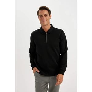 Regular Fit Polo Yaka Yarım Fermuarlı Basic Düz Sweatshirt D2279AX24AU