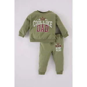 Erkek Bebek 2'li Takım Baskılı Sweatshirt Beli Lastikli Alt D6768A524WN