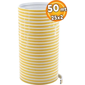 Yapışkanlı 25x2=50 Metre (BEYAZ) Kapı Pencere Bandı Fitili Soğuk Izolasyon Kauçuk Bantları