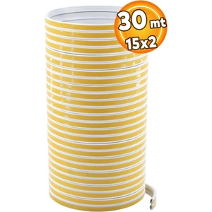 Yapışkanlı 15x2=30 Metre (BEYAZ) Kapı Pencere Bandı Fitili Soğuk Izolasyon Kauçuk Bantları