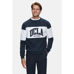 ARCHER Lacivert Bisiklet Yaka Nakışlı Şardonlu Loose Fit Erkek Sweatshirt