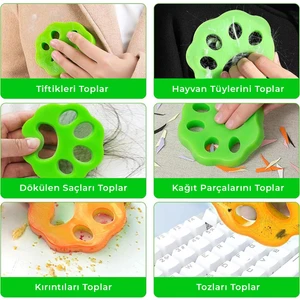 6'Lı Yün Kurutma Topu Doğal Çamaşır Yumuşatıcı - Keçe Kurutma Makinası Topları - Kırışık Önleyici, Lavnata Yağ Hediye