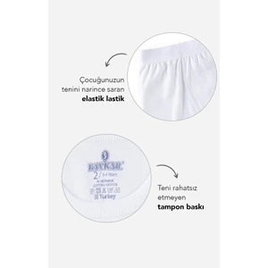 Baykar Erkek Çocuk Pamuklu Düz Boxer 3'lü Set 3310 Beyaz