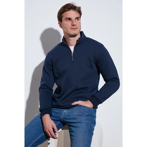 Pamuklu Regular Fit Yarım Fermuarlı Dik Yaka Sweat Erkek Sweat 59052592