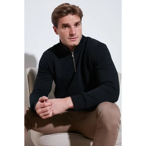 Pamuklu Regular Fit Yarım Fermuarlı Dik Yaka Sweat Erkek Sweat 59052592