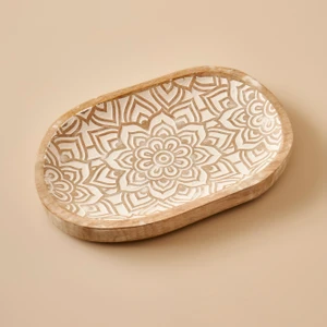 Bella Maison Aldo Mango Ağacı Dekoratif Tabak Naturel (30x3,5x20 cm)