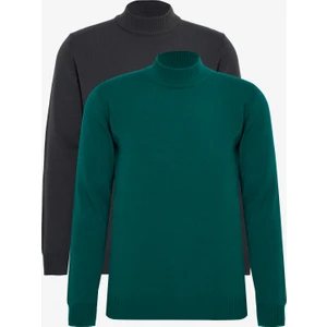 Altınyıldız Classics 2'li Paket Standart Fit Normal Kesim Yarım Balıkçı Yaka Basic Triko Kazak