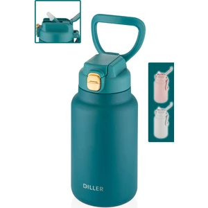 Dıller 1000ML Pipetli Taşıma Kulplu Çelik Matara 6 Saat Sıcak/soğuk Tutma Süresi 4 Farklı Renk