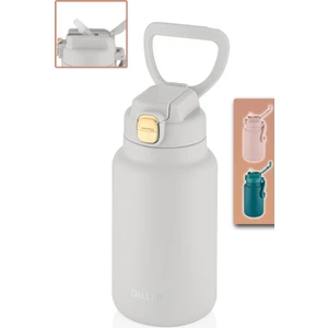 Dıller 1000ML Pipetli Taşıma Kulplu Çelik Matara 6 Saat Sıcak/soğuk Tutma Süresi 4 Farklı Renk