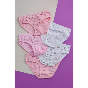 Kız Çocuk  5 Li Paket Kelebek Desenli  Slip Çok Renkli