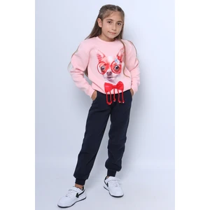 Kız Çocuk 3 Iplik Eşofman Takımı Baskılı D34