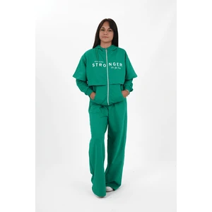 Kız Çocuk Fermuarlı Kapüşonlu Eşofman Takımı