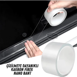 ŞüsCarOto Aksesuar Üniversal Araç Içi Şeffaf Kapı Eşik Bandı Arka Tampon Eşiği Koruma Folyosu Orijinal Hava Kanallı Yapışkanlı Ithal Çok Amaçlı Tampon Koruma 5 Metre