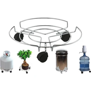 Damacana Altlığı Taşıyıcı Tüp Saksı Damacana Altlığı Tekerlekli Taşıma Aparatı Krom Tüpçek