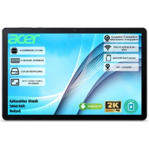 Iconia Tab P10 6 GB Ram 128 GB Depolama 10.4" 2K (2000 x 1200) IPS Android Tablet NT.LG1EY.001 + Kılıf