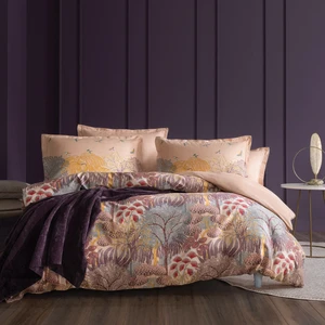 Inell Çift Kişilik 5 Parça Battaniyeli Nevresim Takımı - Somon