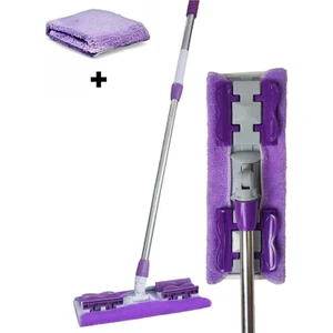 Sihirli Teleskobik Mandallı Yer ve Yüzey Temizleme Mopu Mor