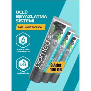 Charcoal Kömür Diş Macunu Doğal Bitkisel Vegan Florürsüz 3 Adet