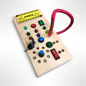 AlgWood Ahşap LED Işıklı Aktivite Tahtası Montessori Oyuncak Busy Board Ahşap Oyuncak