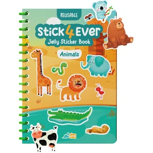 Stick4Ever Animals temalı, tak çıkar özellikli, tekrar kullanılabilir jelly sticker etkinlik kitabı