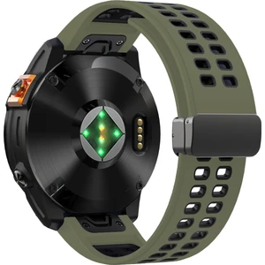 Garmin Fenix 7x / 7x Pro Watchband Quickfit Manyetik Toka Silikon Bant (Yurt Dışından)
