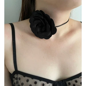 Dante Trend Bağcıklı Kumaş Çiçek Choker Kolye Gül Kolye