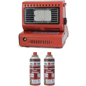 Big Fire Maxi Portatif Kamp Sobası Tüp Baglantılı Son Derece Hafif 227GR Valfli Gaz Kartuşu Ikili Set