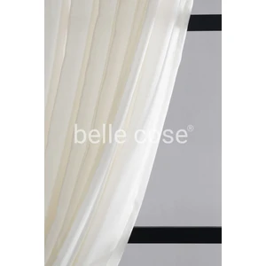 Belle Cose Sirius Keten Görünümlü Pileli Tül Perde Krem (1x2 Geniş Pile)