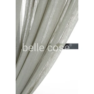 Belle Cose Sirius Keten Görünümlü Pileli Tül Perde Yeşil (1x2 Geniş Pile)