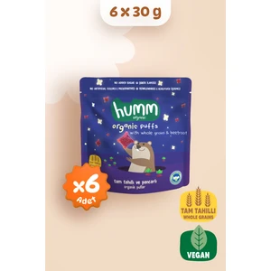 Humm Organic  Pancarlı & Tam Tahıllı Puflar 6 Adet