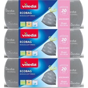 Ecobag Büzgülü Çöp Torbası 45x55cm Küçük Boy 60 Lı Set (3pk*20)