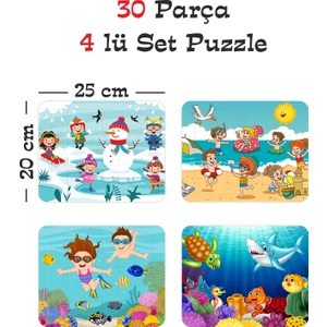 Gift Plus 30 Parça Ahşap Eğitici Yapboz Puzzle Seti