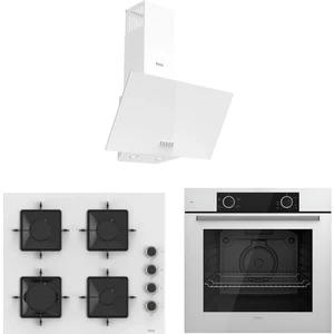 Beyaz Cam Ankastre Set D087 - SS206 Kare - XE61CB