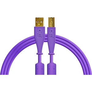 Dj Techtools Chroma Cables Usb-A To B - 1.5mt | Straight Purple | Dj ve Prodüktörler Için Yüksek Kalite A'dan B'ye USB Kablo