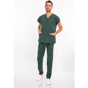 Nur Medikal Giyim Ördekbaşı Yeşili Pamuk Likralı  Scrubs Cerrahi Üniforma Doktor Hemşire Takımı