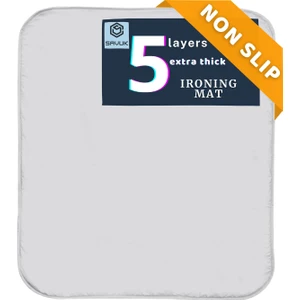 Ütüleme Matı Masası Kılıfı Örtüsü Bezi Premium Kalite Keçeli Süngerli Isıya Dayanıklı 68X49 cm Gri