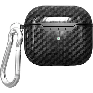 Heptek İletişim Apple Airpods 4. Nesil Kılıf Karbon Fiber Görünümlü Yüzey Tasarımlı Silikon