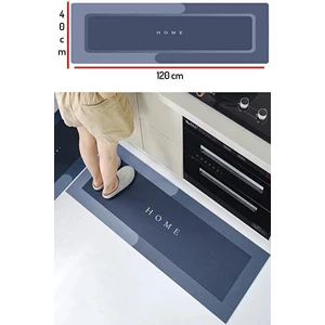 Banyo Paspası-Kaymaz Tabanlı-Süper Emici Banyo Paspası-Abdest Paspası-Uzun (Mavi)